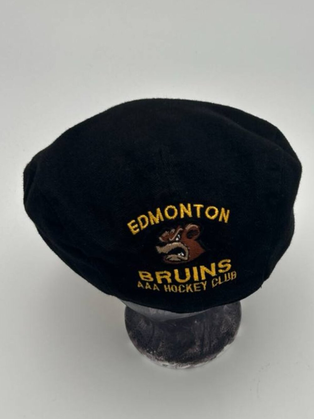Edmonton Bruins AAA Hockey Club Black Flat Cap Cabbie Hat KP Caps